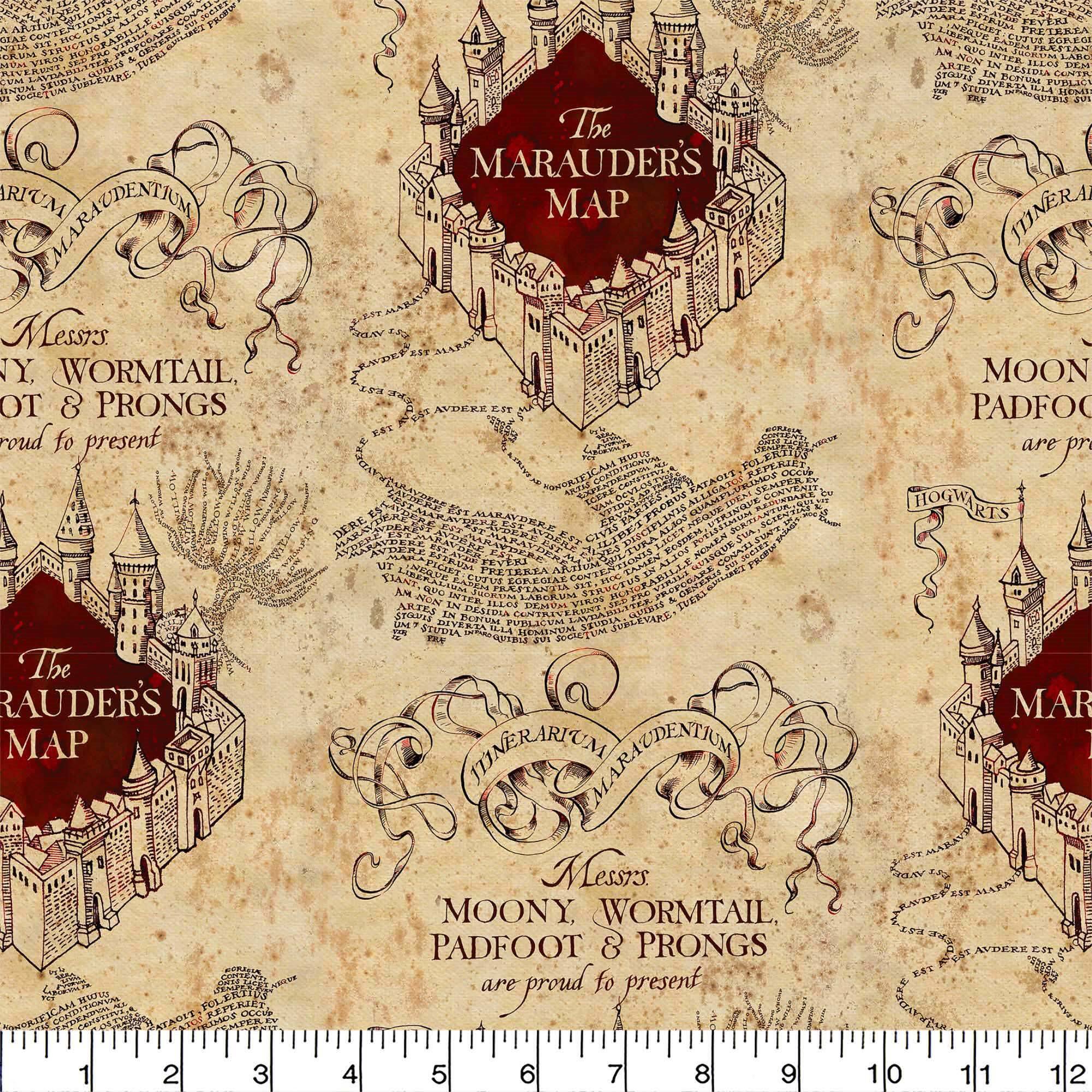 Harry Potter Marauder's Map Cotton Fabric 8yd. Bolt